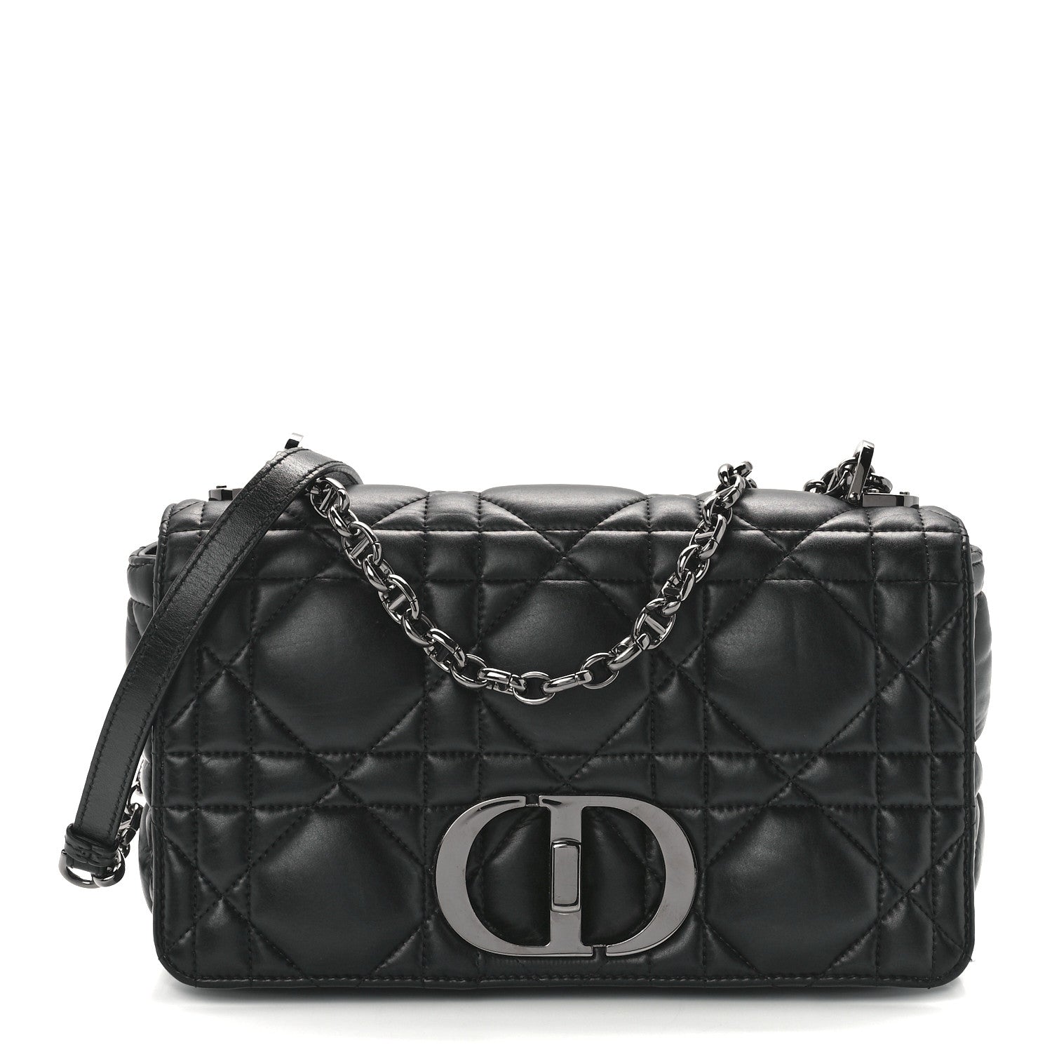 Christian Dior Lambskin Macrocannage Medium Caro Bag Black 1 of 10