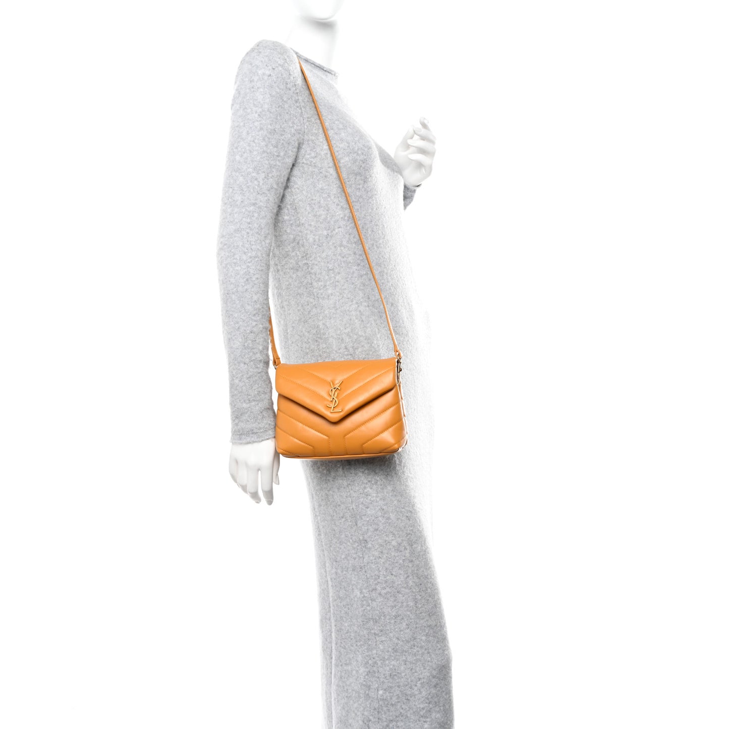 Calfskin Y Quilted Monogram Toy Loulou Crossbody Bag Cheddar