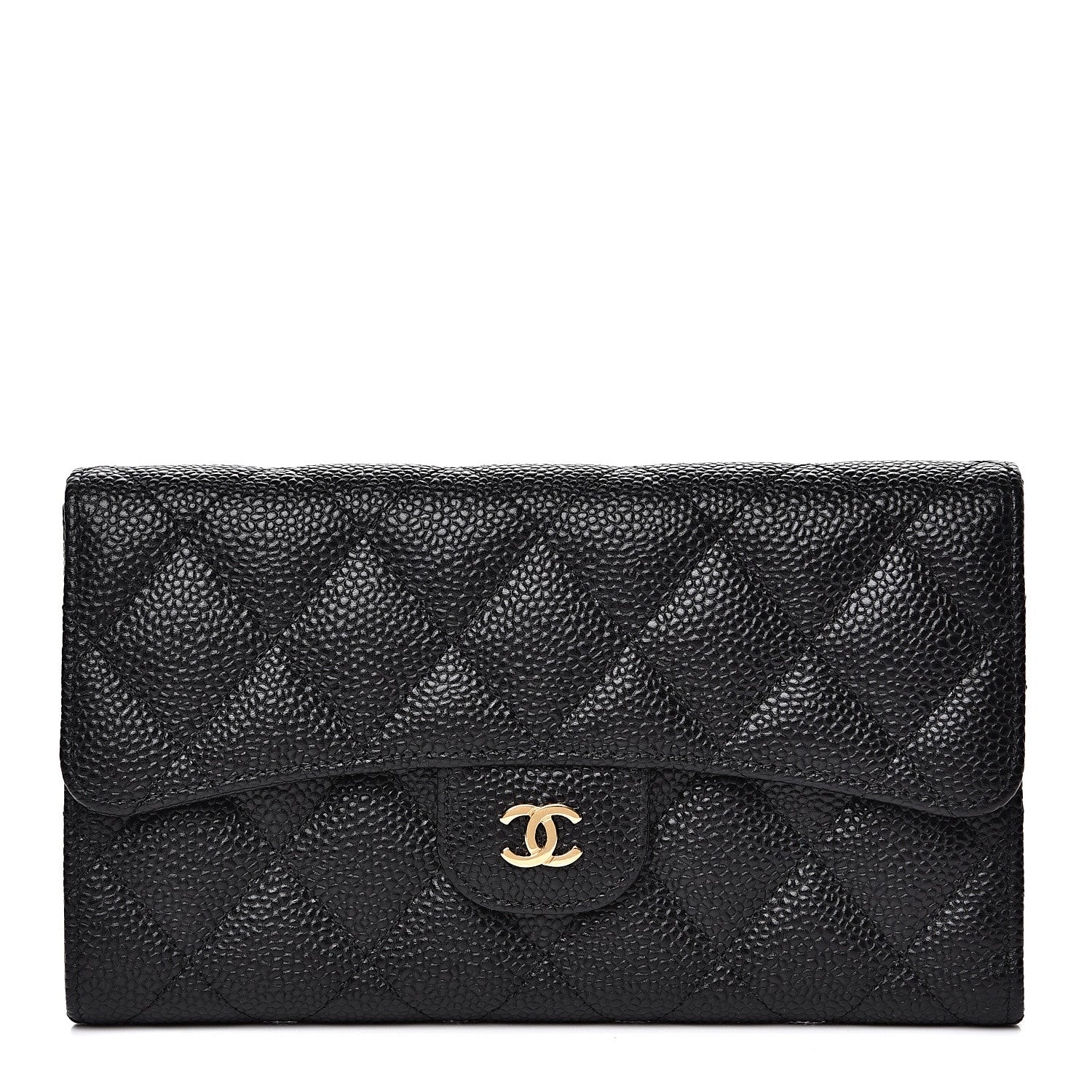 Chanel Caviar Quilted Large Flap Wallet Black 1 of 8