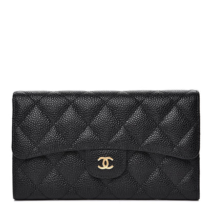 Chanel Caviar Quilted Large Flap Wallet Black 1 of 8