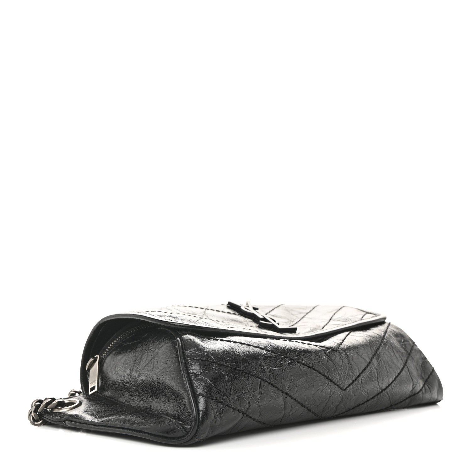Saint Laurent Crinkled Calfskin Matelasse Monogram Niki Body Bag Black 4 of 12