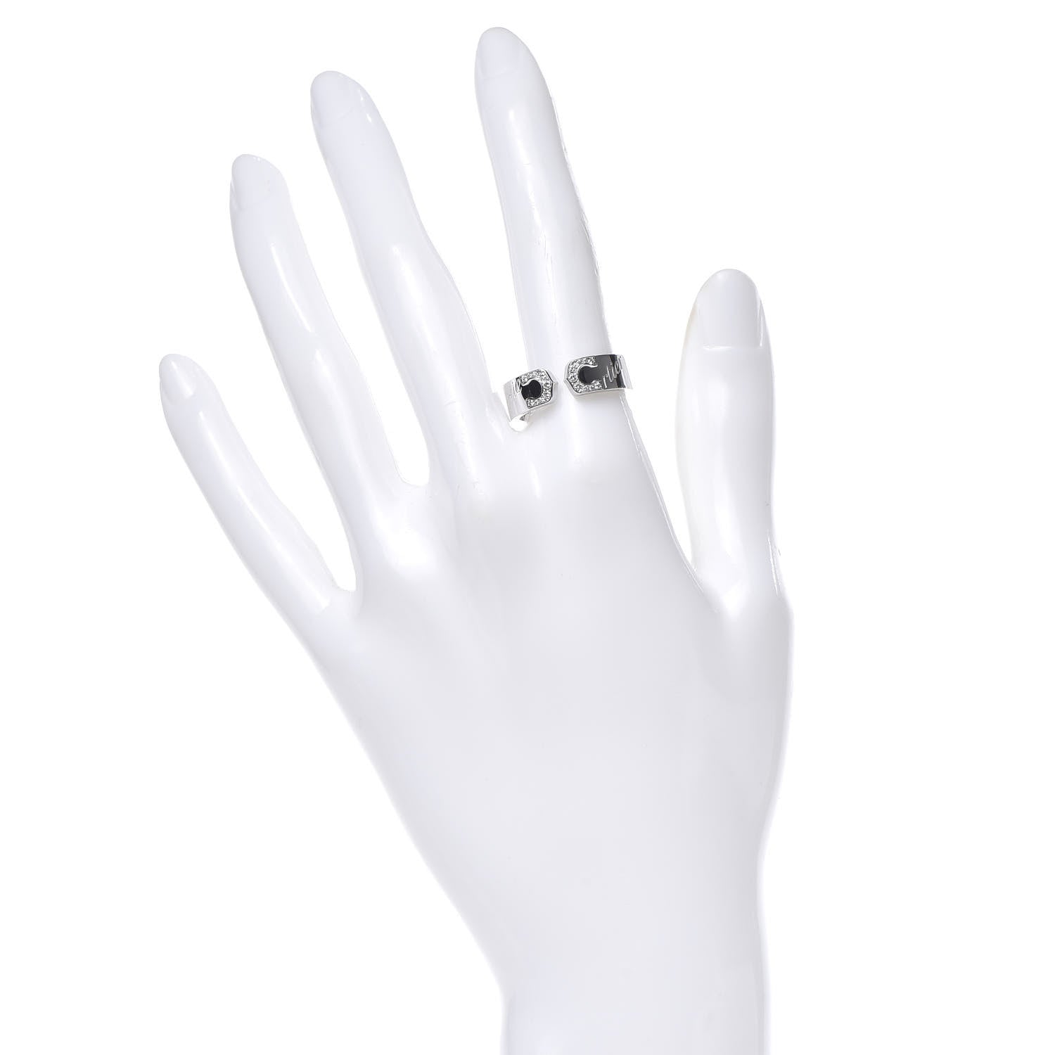 Cartier 18K White Gold Diamond 6mm C De Ring 55 7.25 2 of 5