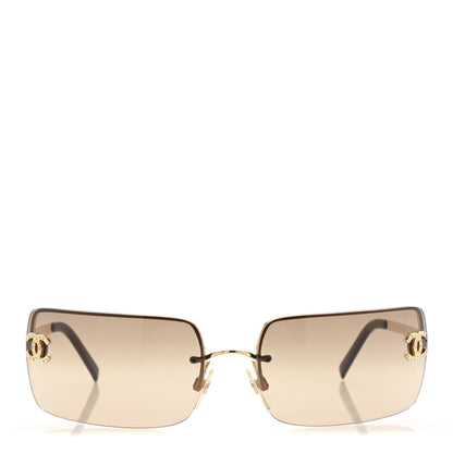 Chanel Crystal CC Logo Sunglasses 4104-B Gold 2 of 7