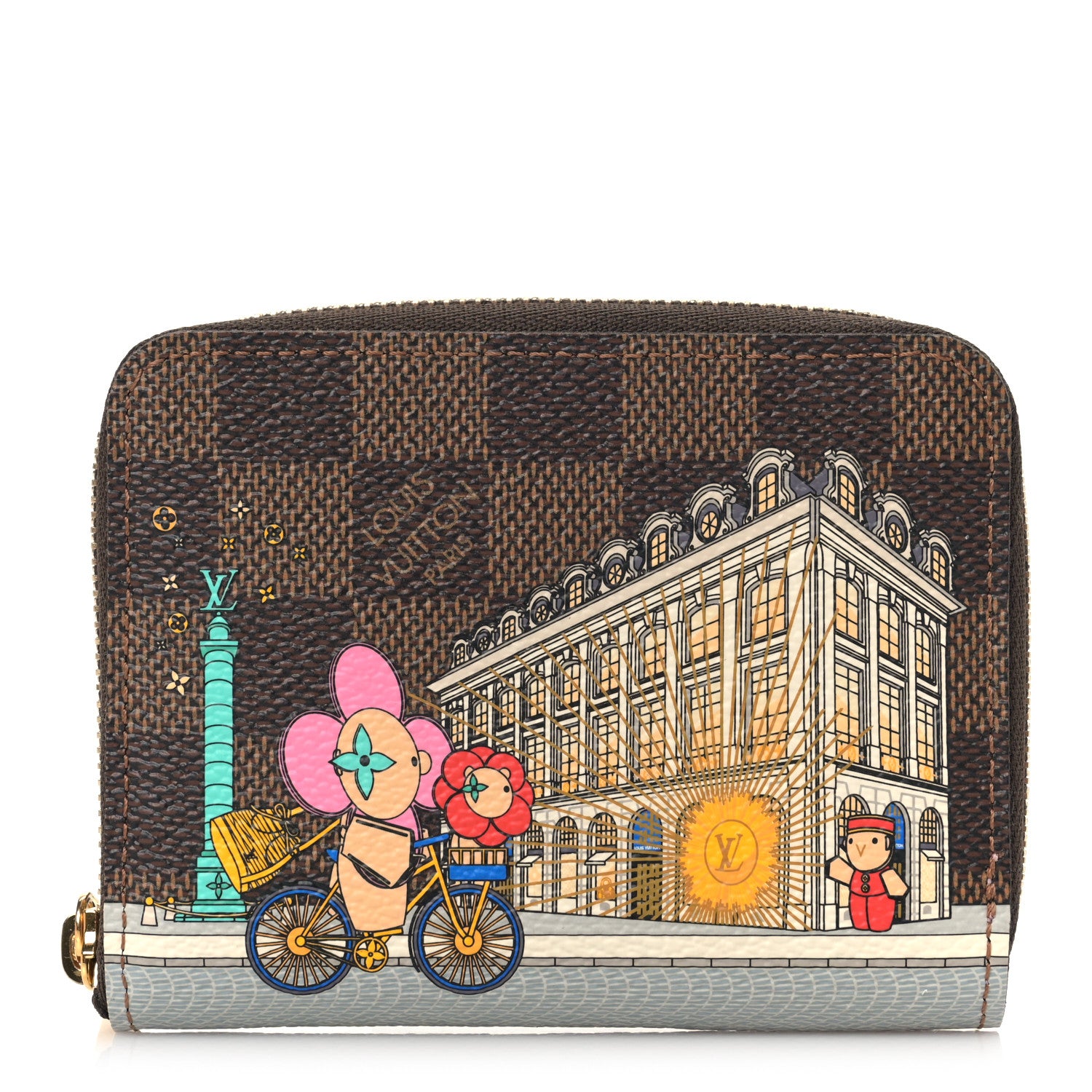 Louis Vuitton Damier Ebene 2022 Christmas Animation Paris Zippy Coin Purse Pink 1 of 8