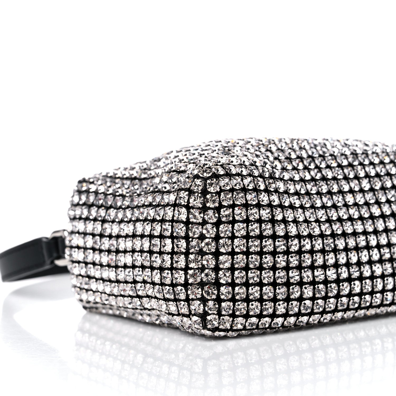 Alexander Wang Mesh Crystal Rhinestone Mini Heiress Pouch Black Silver 7 of 10