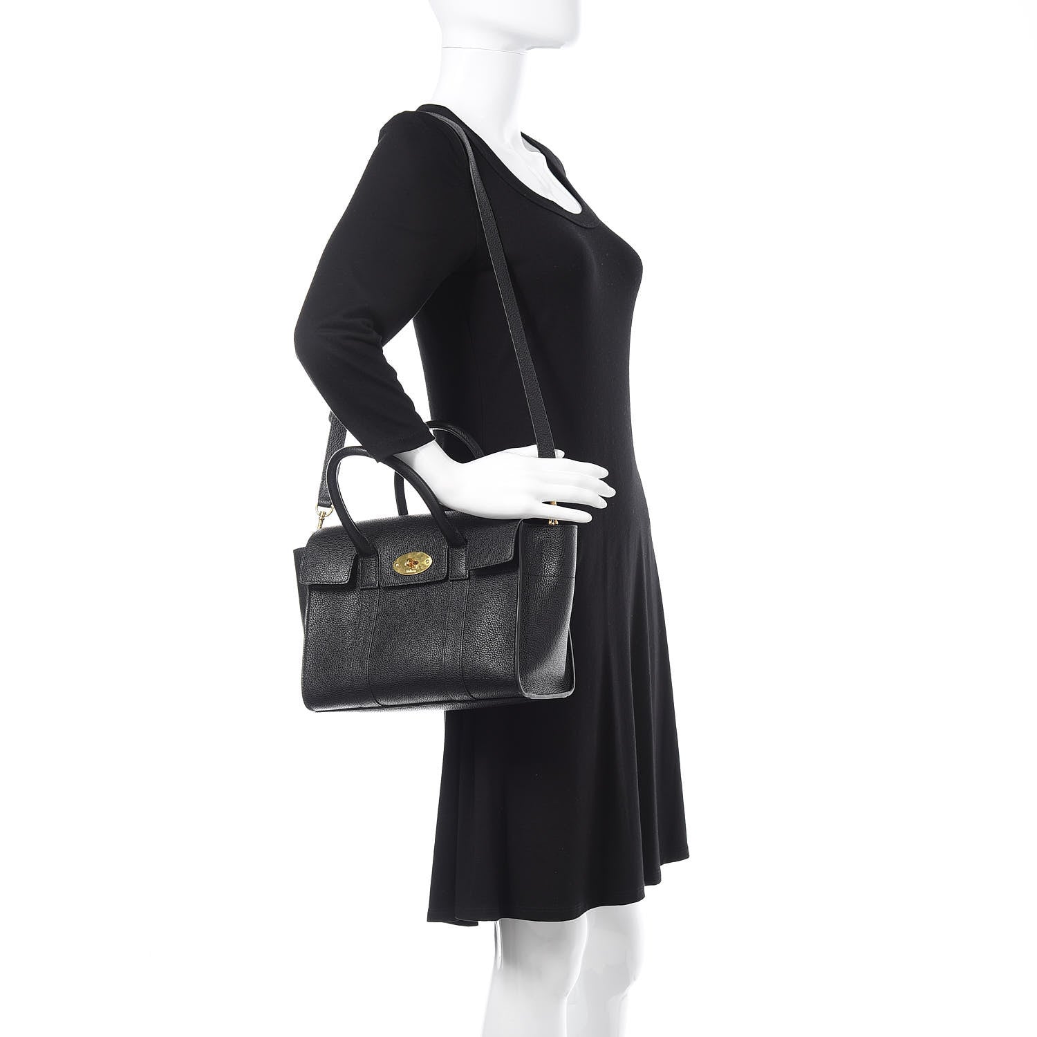 Mulberry Classic Grain Small New Bayswater Black 2 of 9
