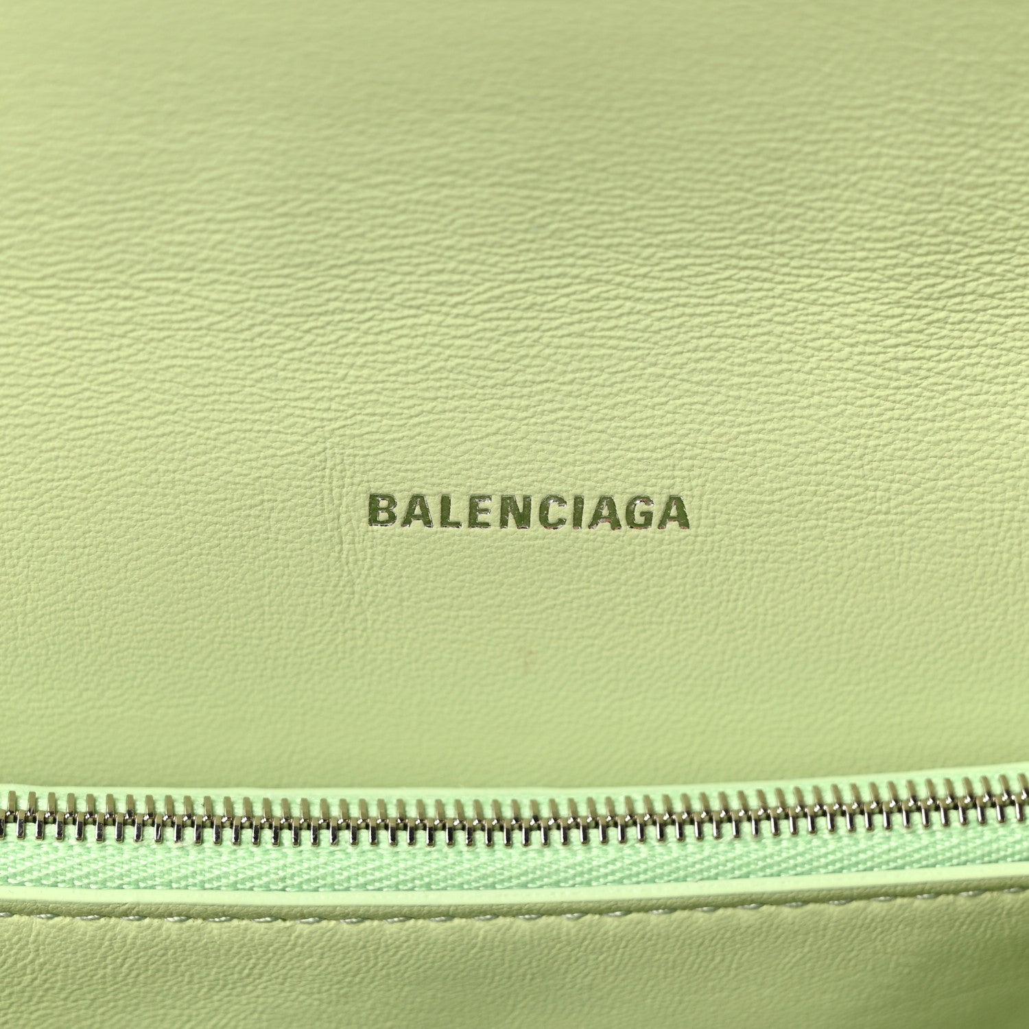 Balenciaga Shiny Paper Calfskin Floral Printed Large Crush Sling Bag Green 6 of 9