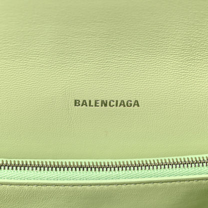 Balenciaga Shiny Paper Calfskin Floral Printed Large Crush Sling Bag Green 6 of 9