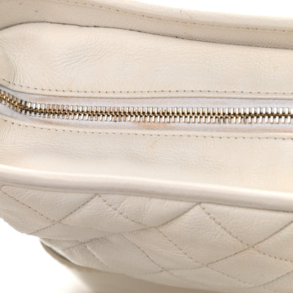Chanel Patent Goatskin Quilted Medium Gabrielle Hobo White 13 of 25