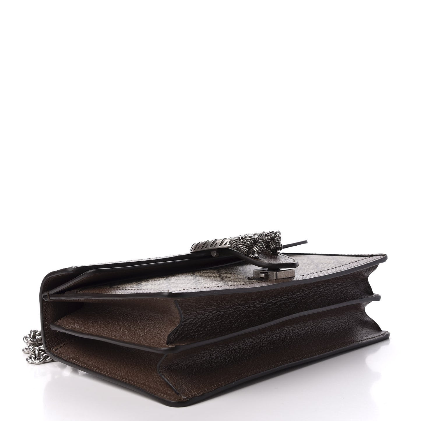 GG Supreme Monogram Textured Dollar Calfskin Top Handle Dionysus Shoulder Bag Beige Ebony New Acero