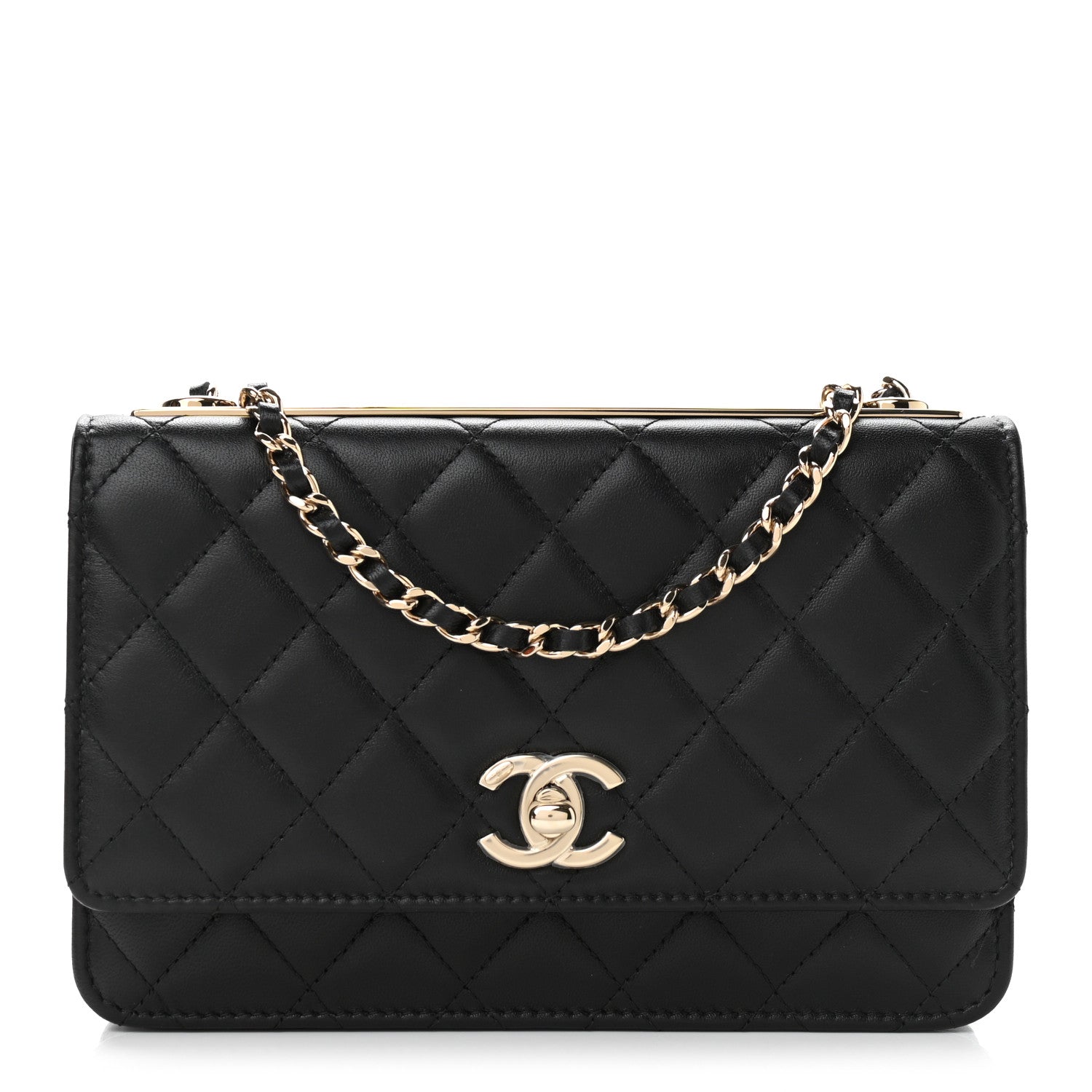 Chanel Lambskin Quilted Trendy CC Wallet On Chain WOC Black 1 of 12
