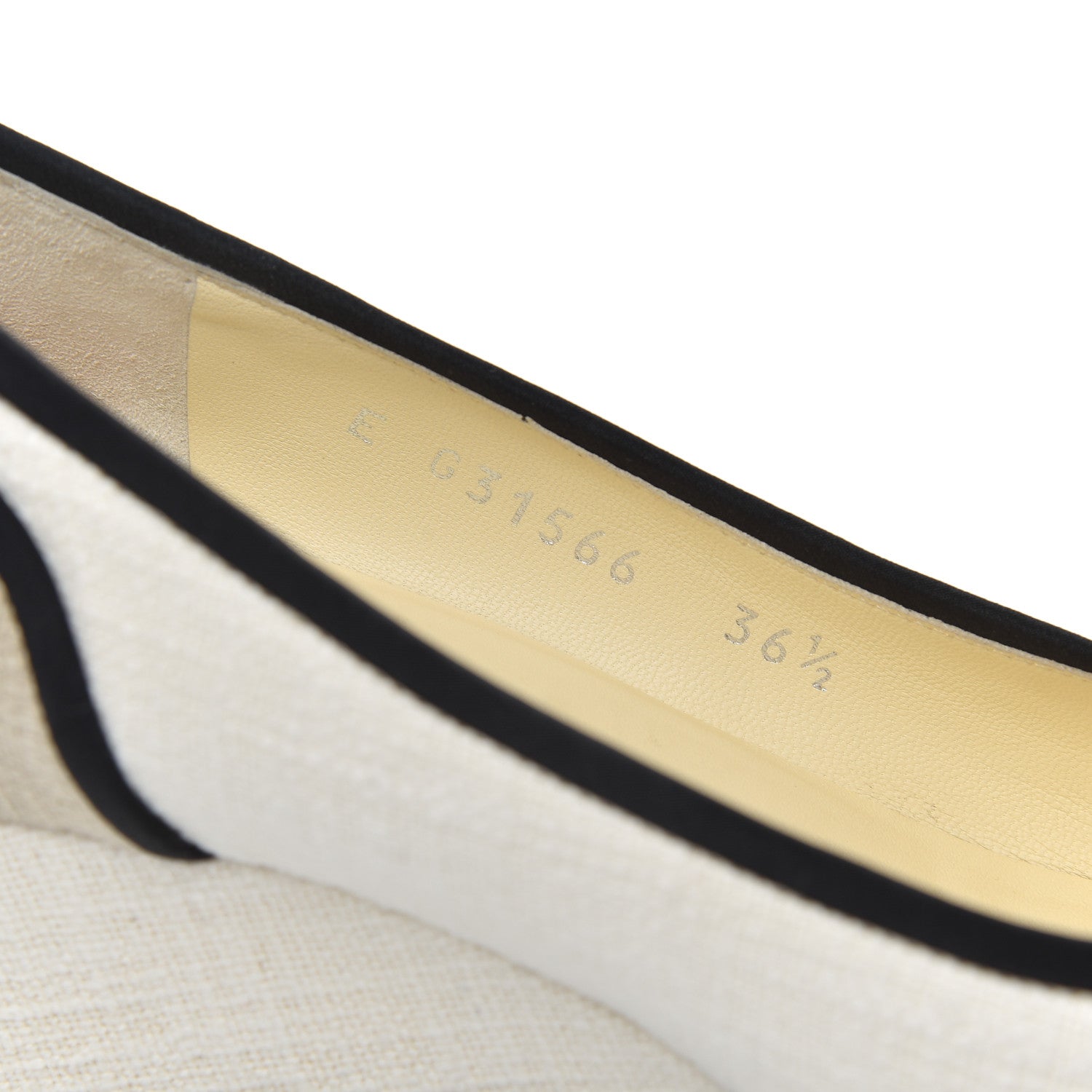 Chanel Toile Cap Toe Espadrille Wedges 36.5 Beige Black 8 of 17