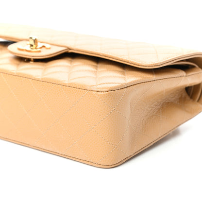 Chanel Caviar Quilted Medium Double Flap Beige 9 of 10