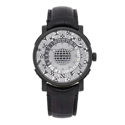 Louis Vuitton Stainless Steel Alligator 39mm Escale Time Zone Automatic Watch Grey 1 of 4
