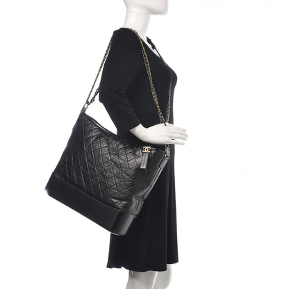 Chanel Aged Calfskin Quilted Maxi Gabrielle Hobo Black 3 of 16