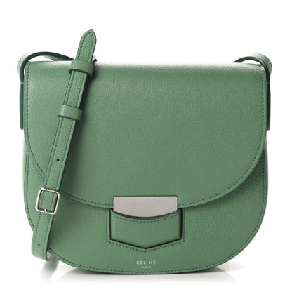 Celine Grained Calfskin Small Trotteur Light Forest 1 of 9