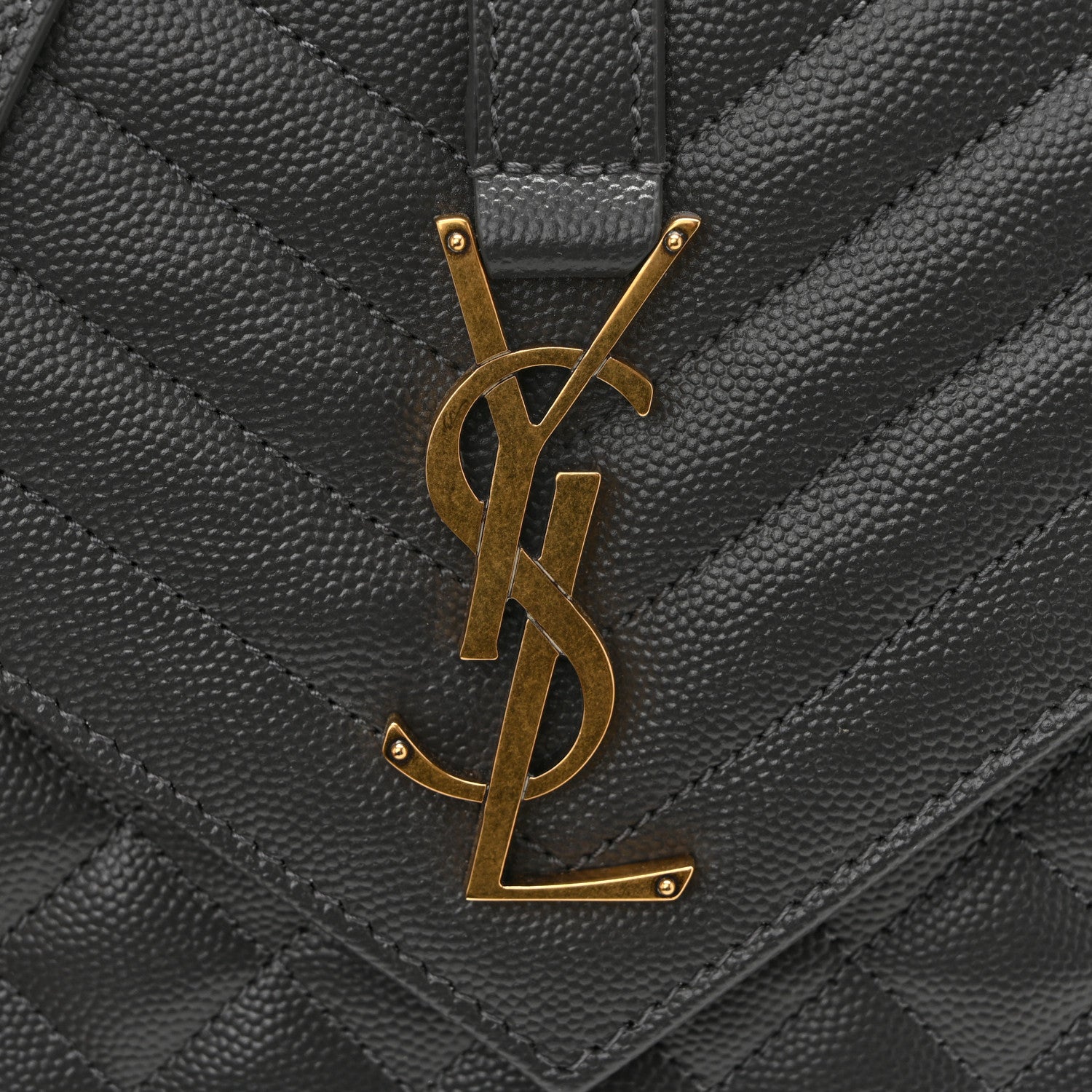 Saint Laurent Grain De Poudre Textured Mixed Matelasse Triquilt Medium Monogram Satchel Pebble 11 of 11