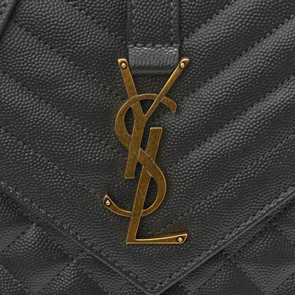 Saint Laurent Grain De Poudre Textured Mixed Matelasse Triquilt Medium Monogram Satchel Pebble 11 of 11
