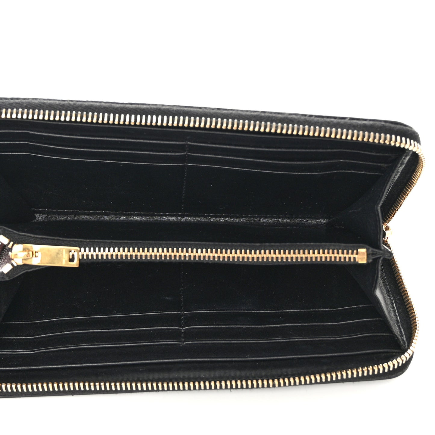 Grain De Poudre Classic Letters Zip Around Wallet Black