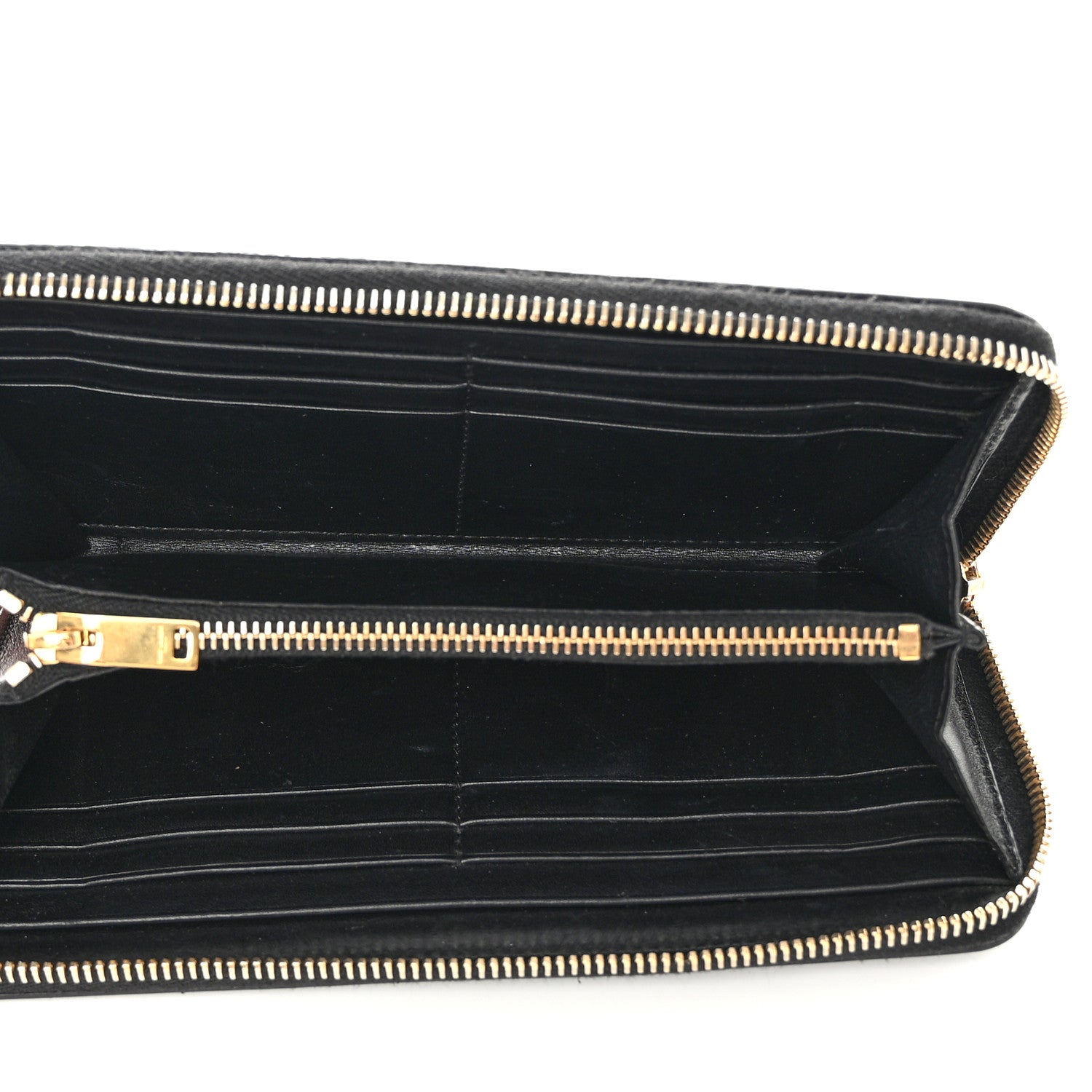 Saint Laurent Grain De Poudre Classic Letters Zip Around Wallet Black 5 of 10