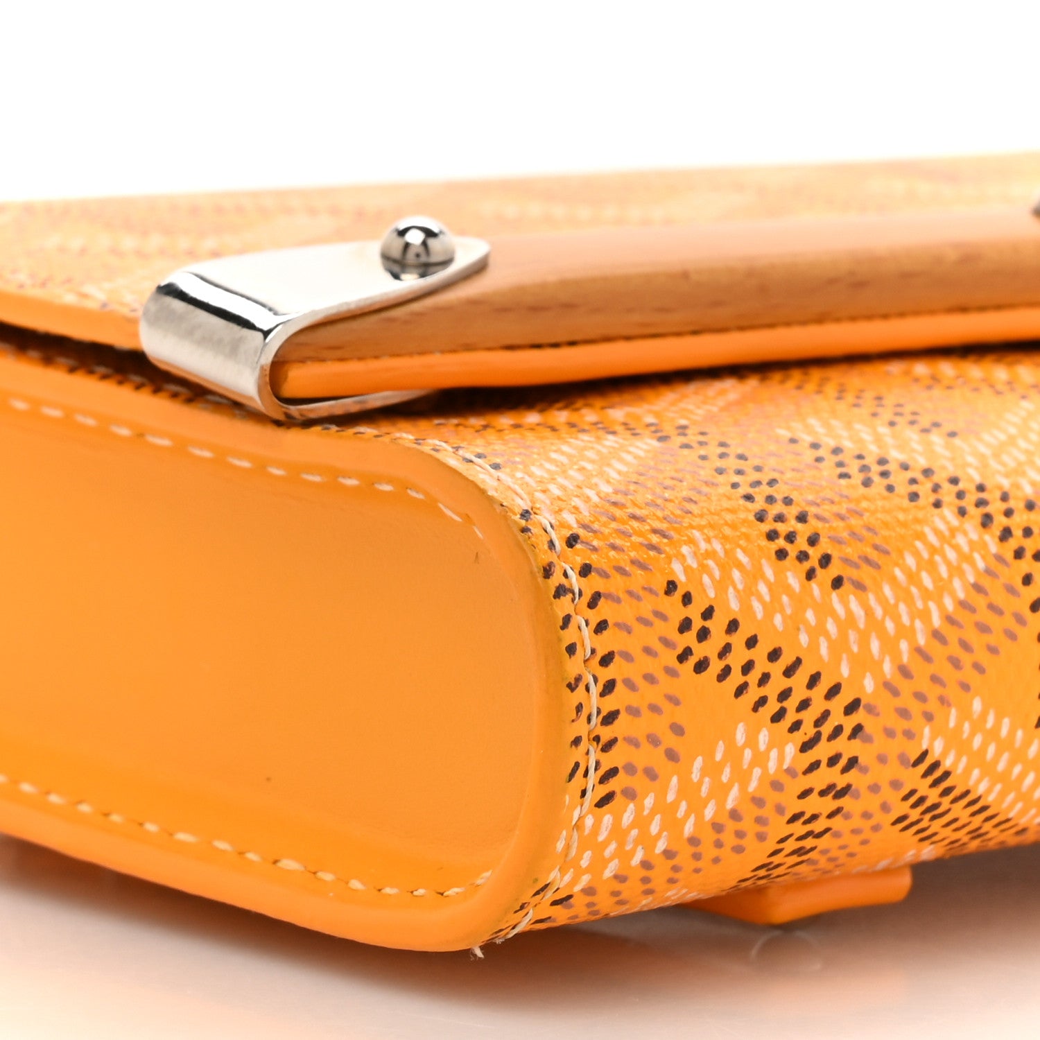 Goyard Goyardine Monte Carlo Bois Clutch With Strap Yellow 9 of 12