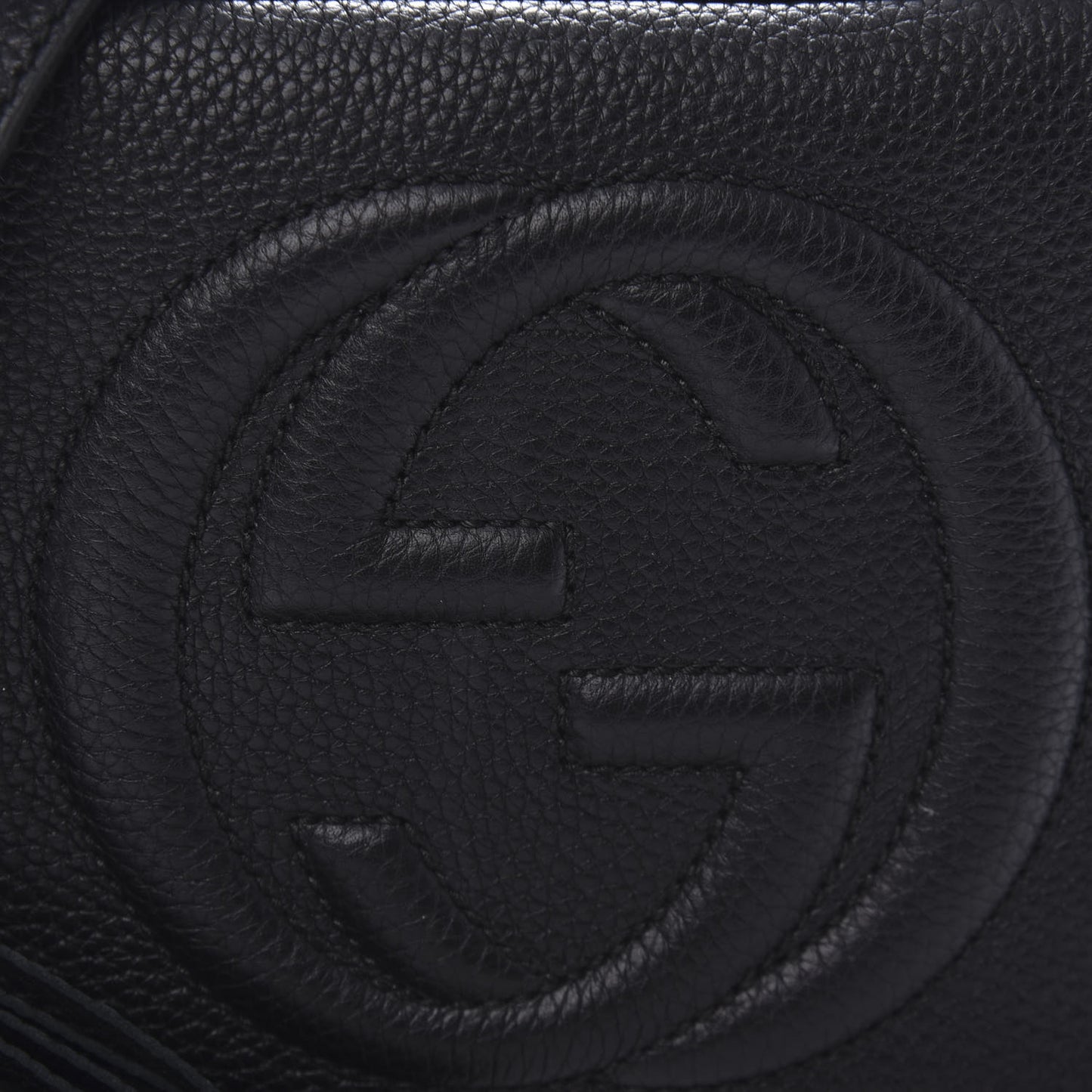 Pebbled Calfskin Small Soho Disco Bag Black