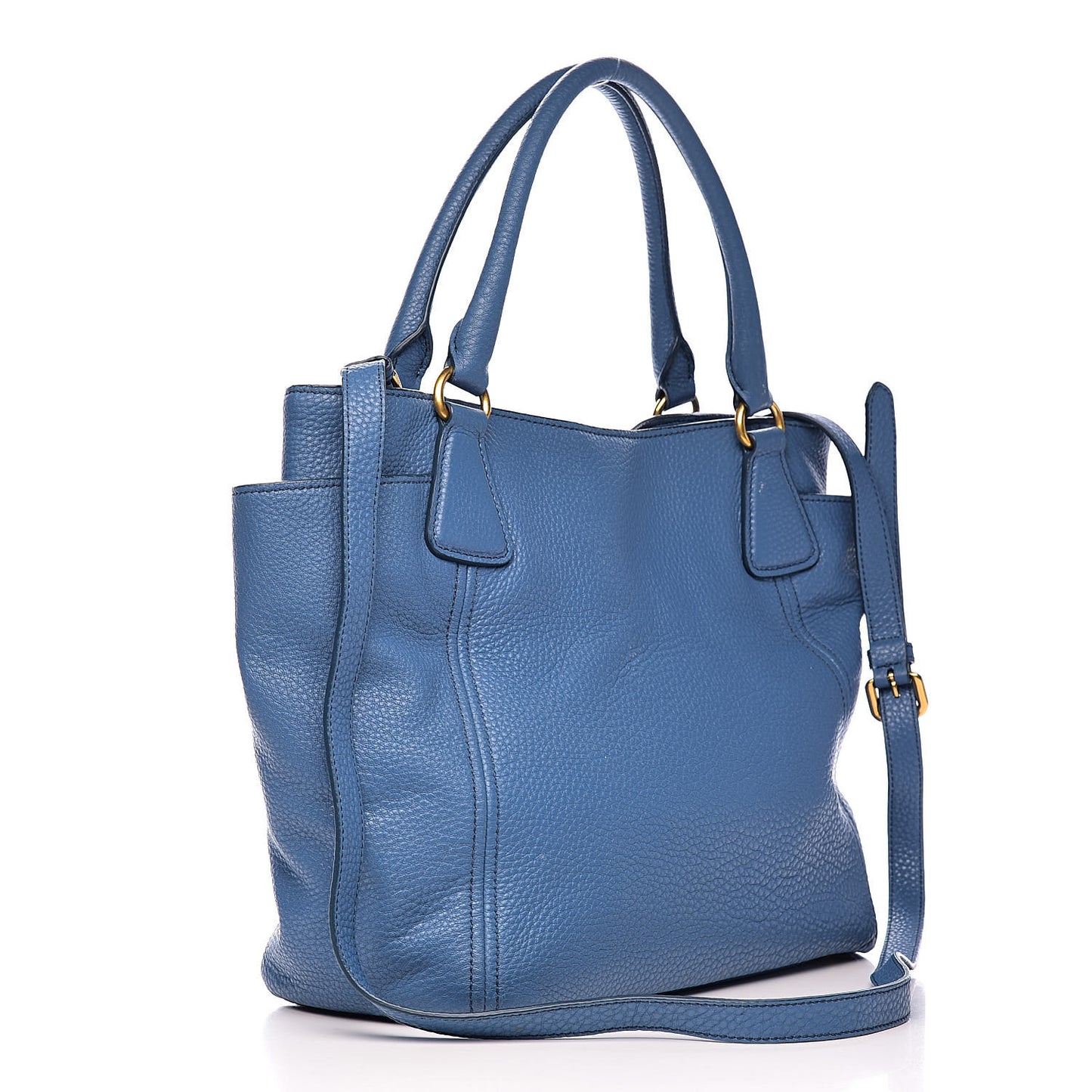 Vitello Daino Side Pocket Tote Cobalto