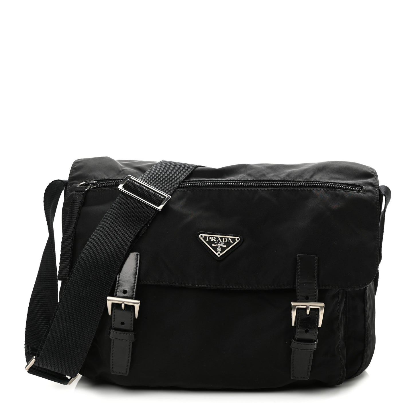 Nylon Vela Messenger Bag Black