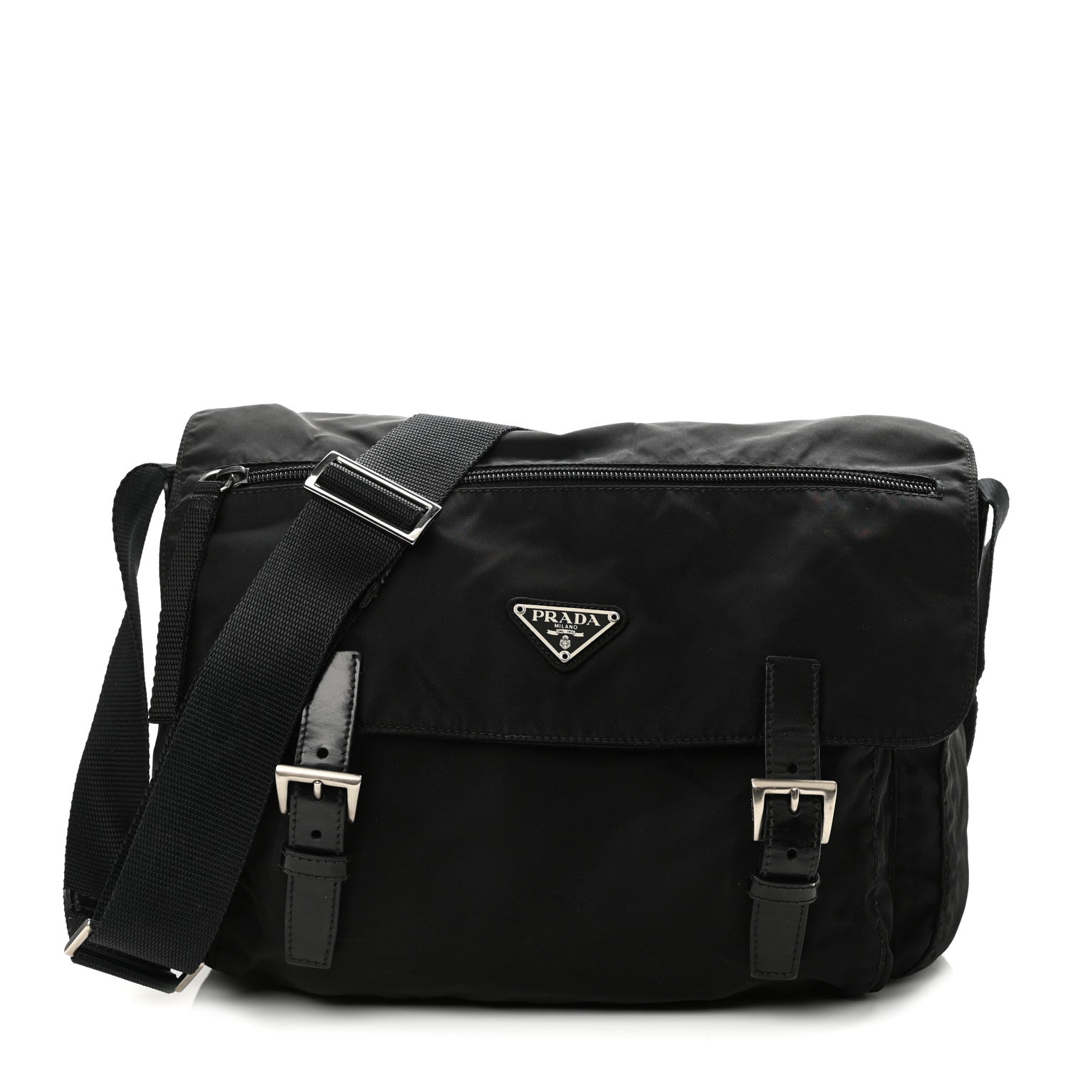 Prada Nylon Vela Messenger Bag Black 1 of 14