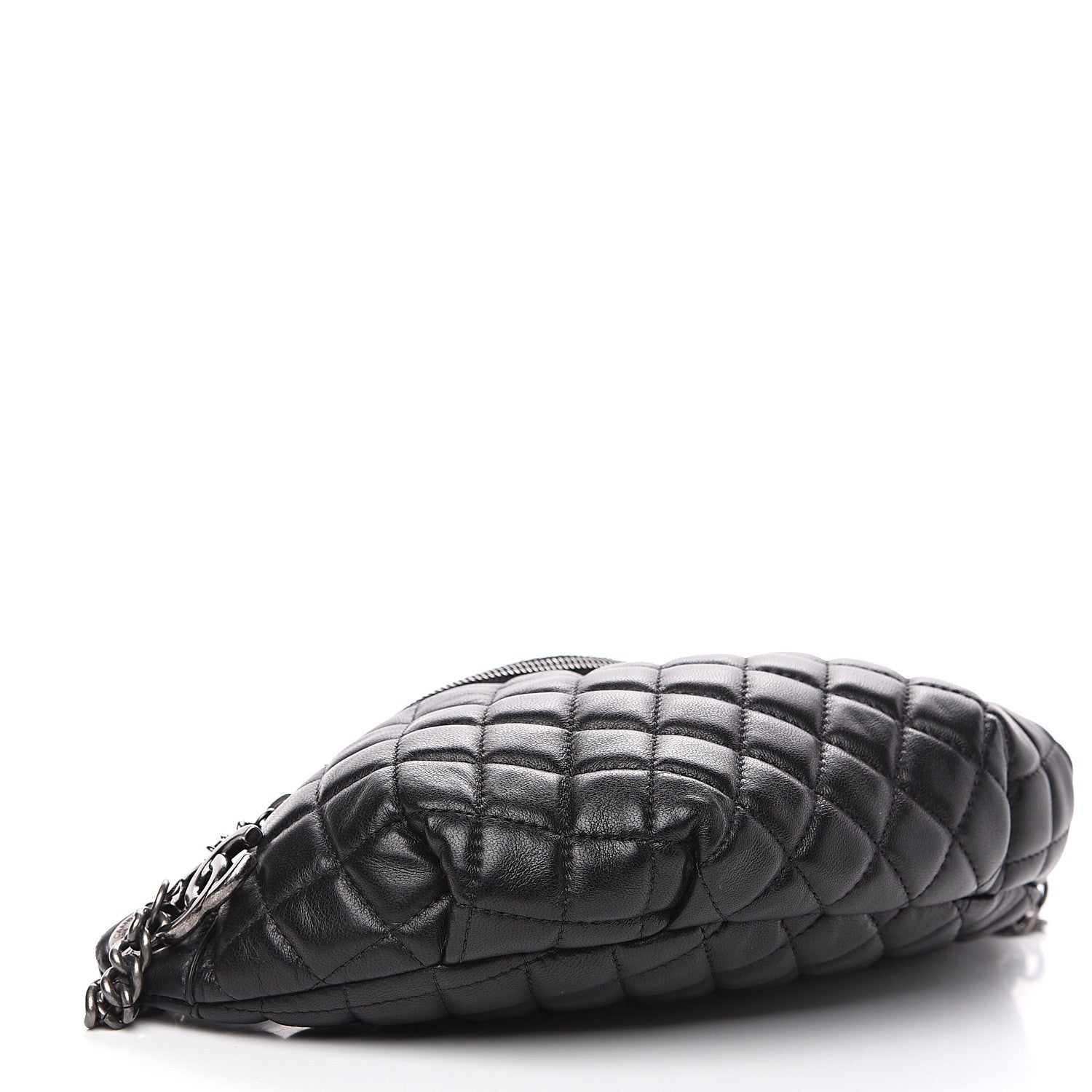 Chanel Lambskin Quilted Banane Waist Bag Fanny Pack Black 3 of 8