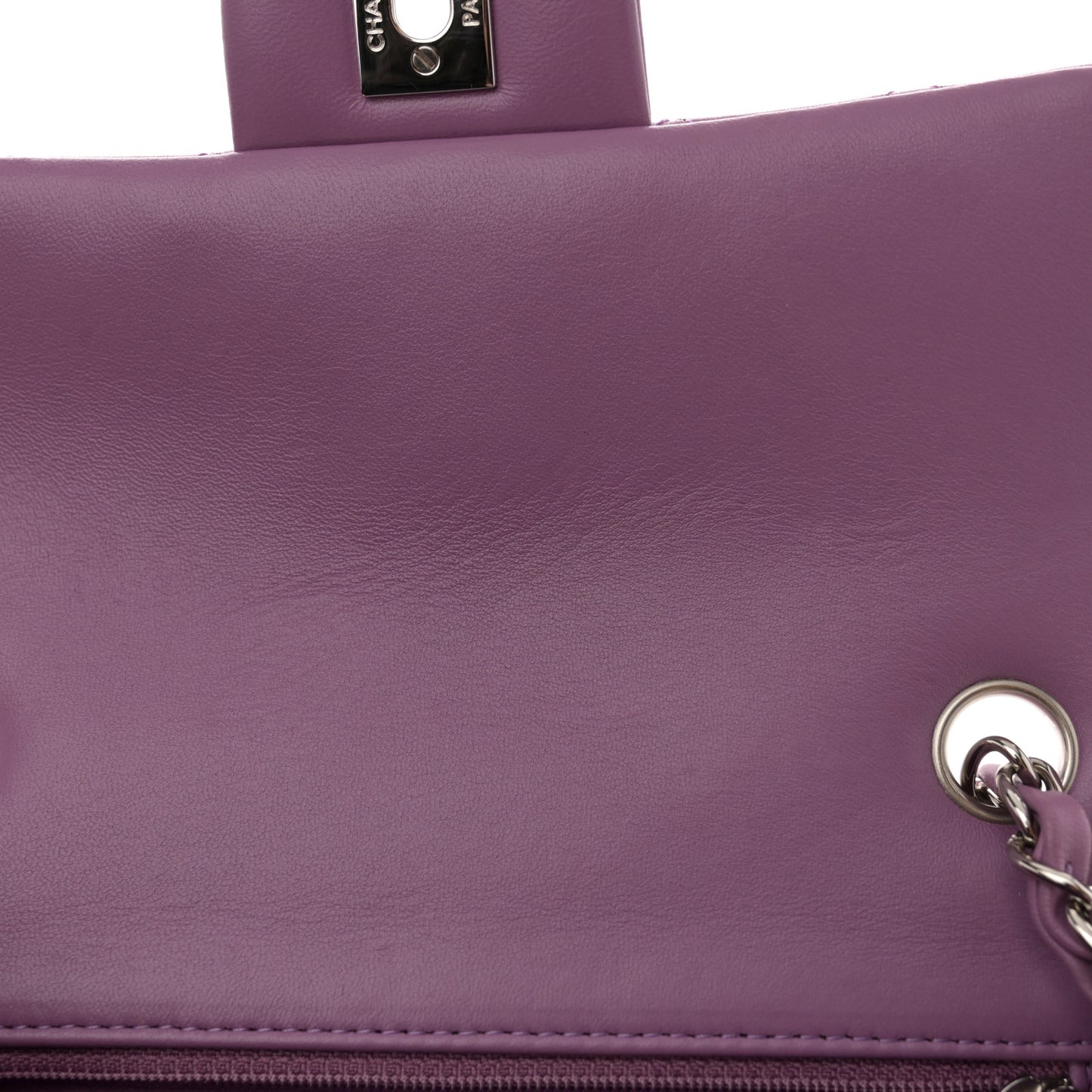 Lambskin Quilted Mini Rectangular Flap Purple