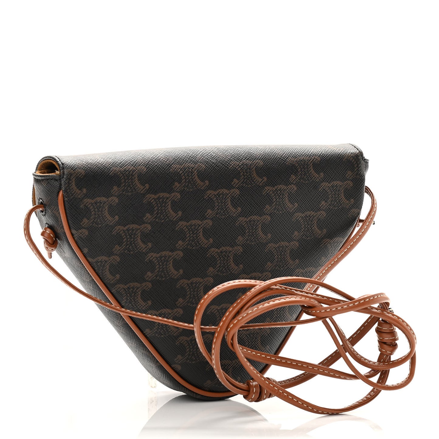 Triomphe Canvas Triangle Crossbody Bag Tan
