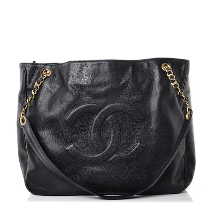 Chanel Caviar Large CC Shoulder Bag Black 1 of 7