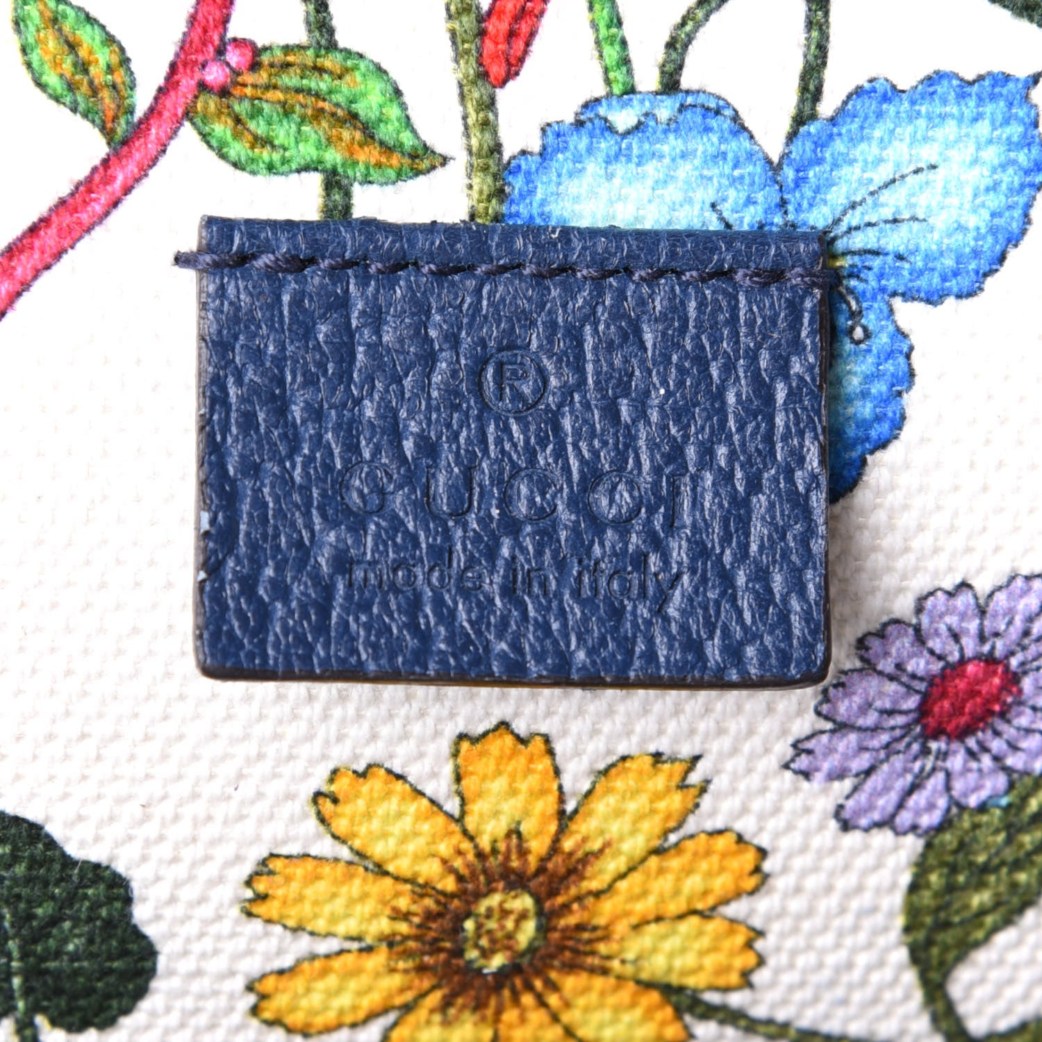 Gucci Canvas Medium Flora Tote White Multicolor Blue Agata 7 of 11