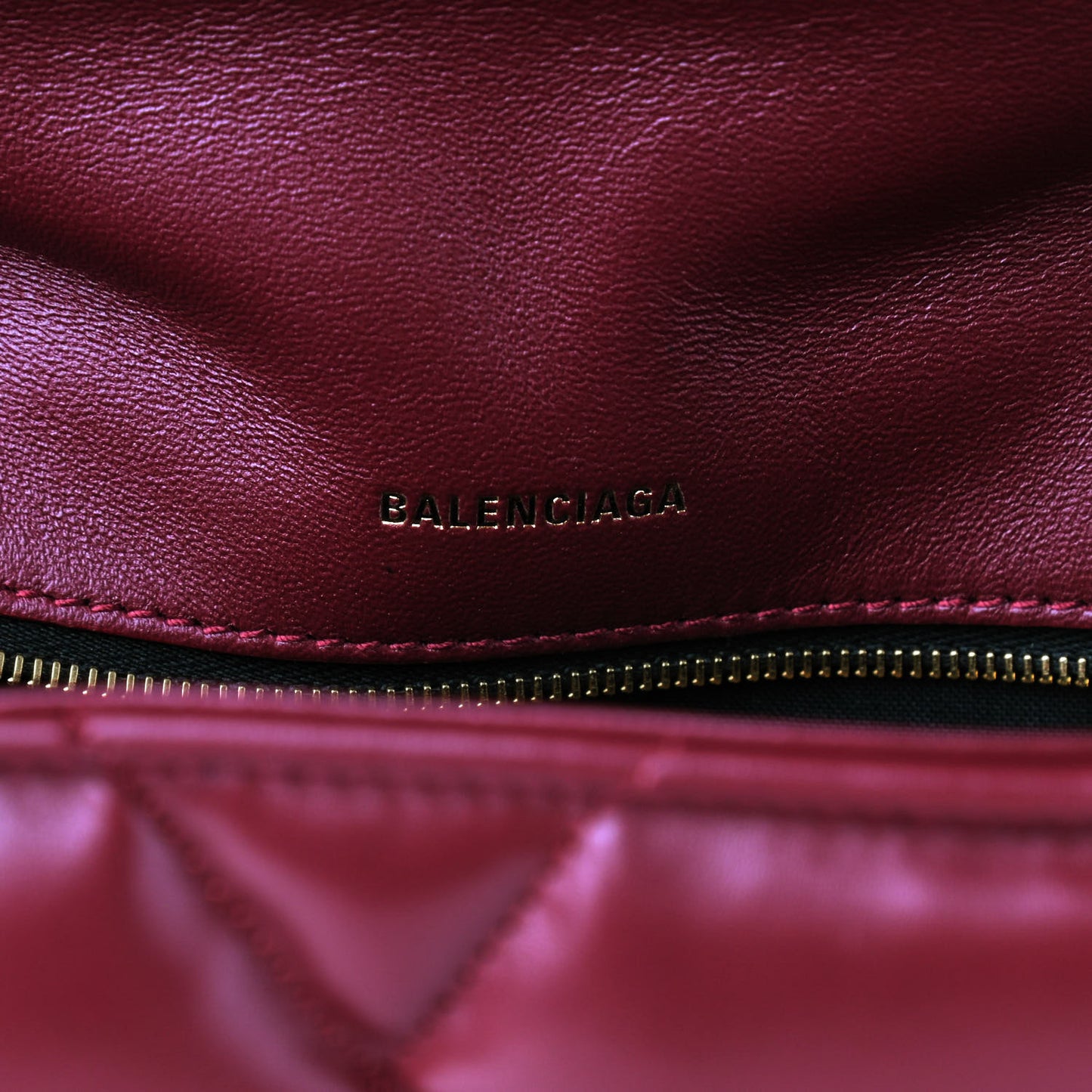 Nappa Calfskin Quilted Touch B Clutch Bag Dark Red