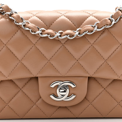 Chanel Lambskin Quilted Mini Rectangular Flap Dark Beige 8 of 11