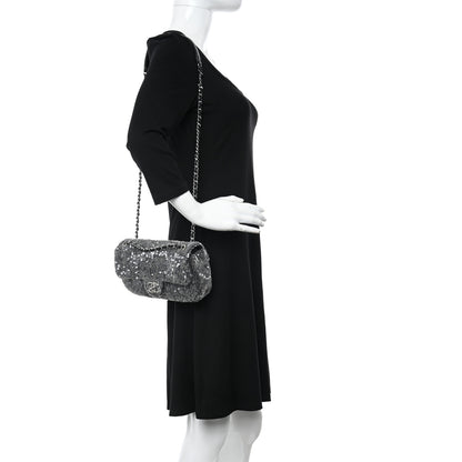 Chanel Sequin Mini Rectangular Flap Silver 2 of 11