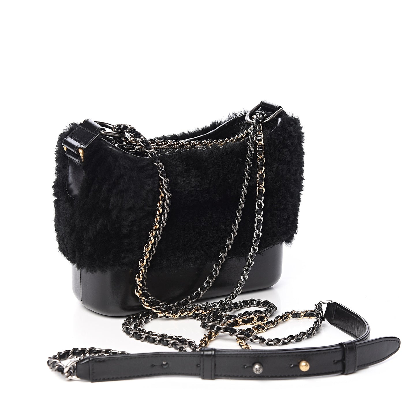 Shearling Small Gabrielle Hobo Black