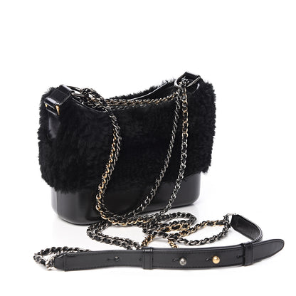 Chanel Shearling Small Gabrielle Hobo Black 2 of 9