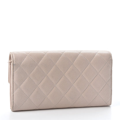 Chanel Caviar Quilted Large Gusset Flap Wallet Pink 2 of 9