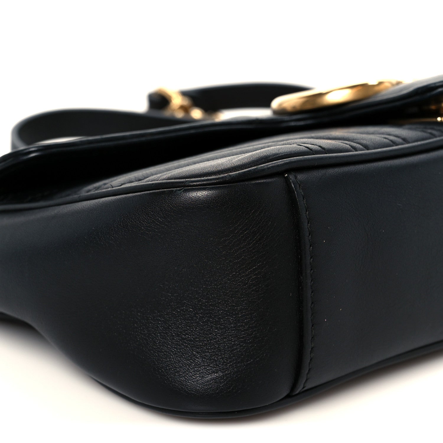 Gucci Calfskin Matelasse Small GG Marmont Shoulder Bag Black 10 of 11