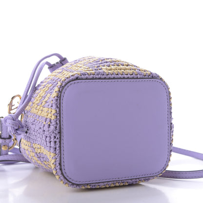 Fendi Raffia Vitello Seta F is Fendi FF Woven Mini Mon Tresor Bucket Bag Anemone Natural 4 of 9