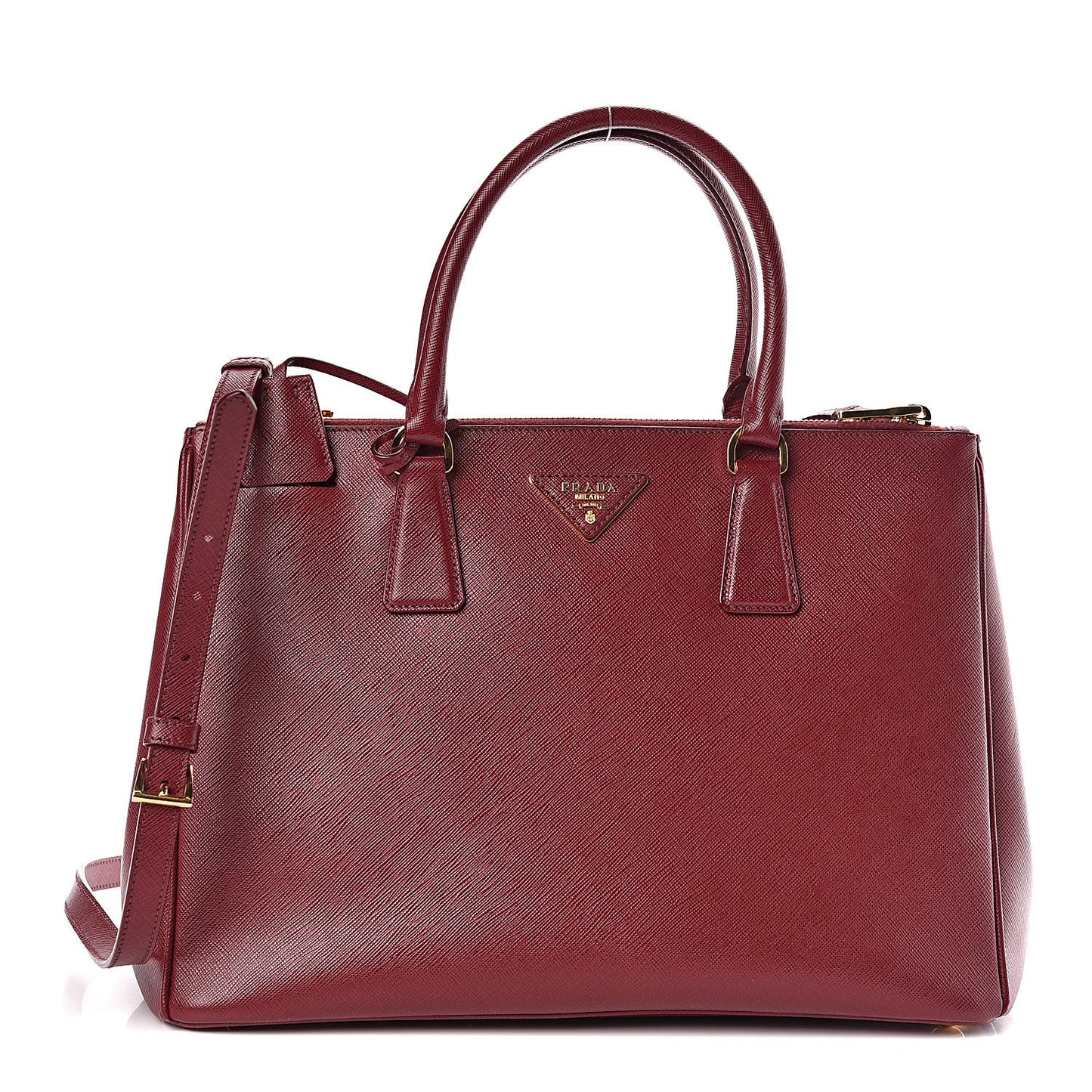 Saffiano Medium Galleria Double Zip Tote Cherry