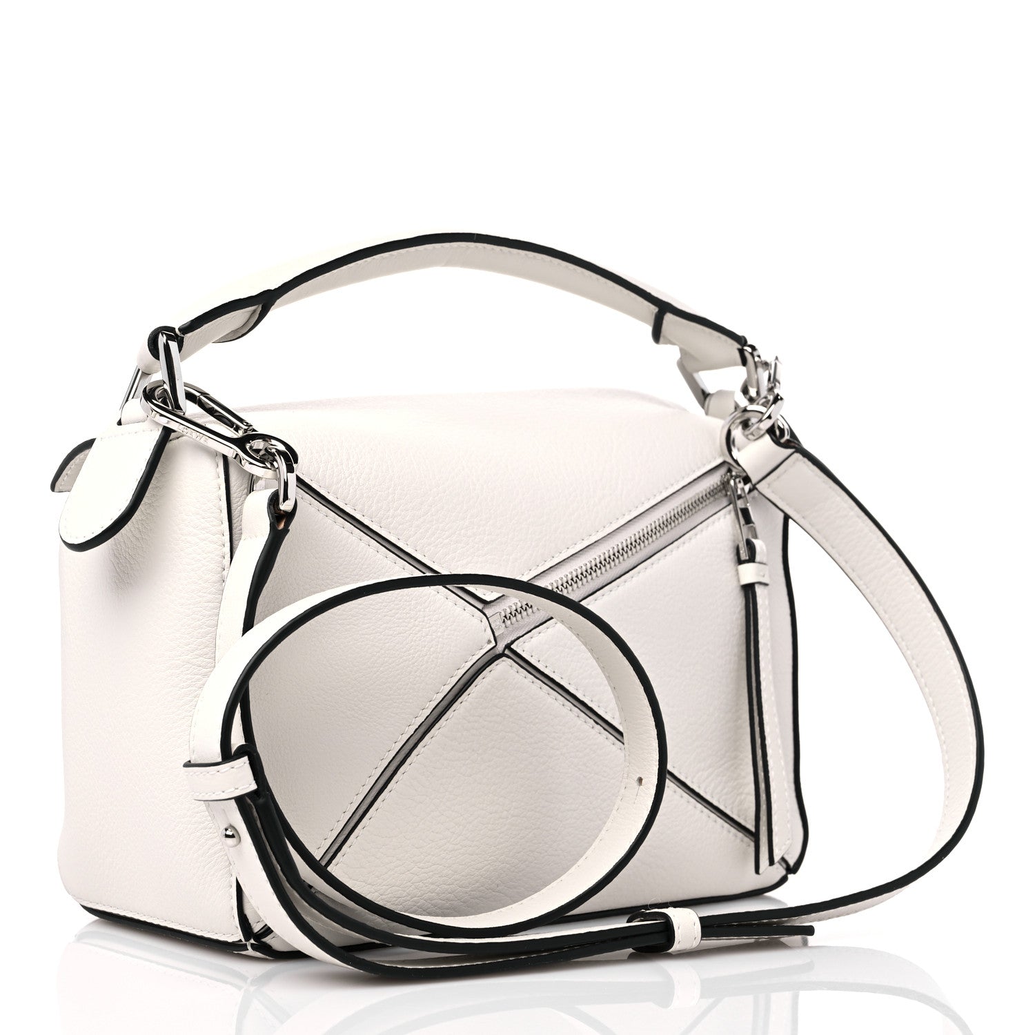 Loewe Calfskin Small Pansies Print Puzzle Bag Soft White 3 of 9