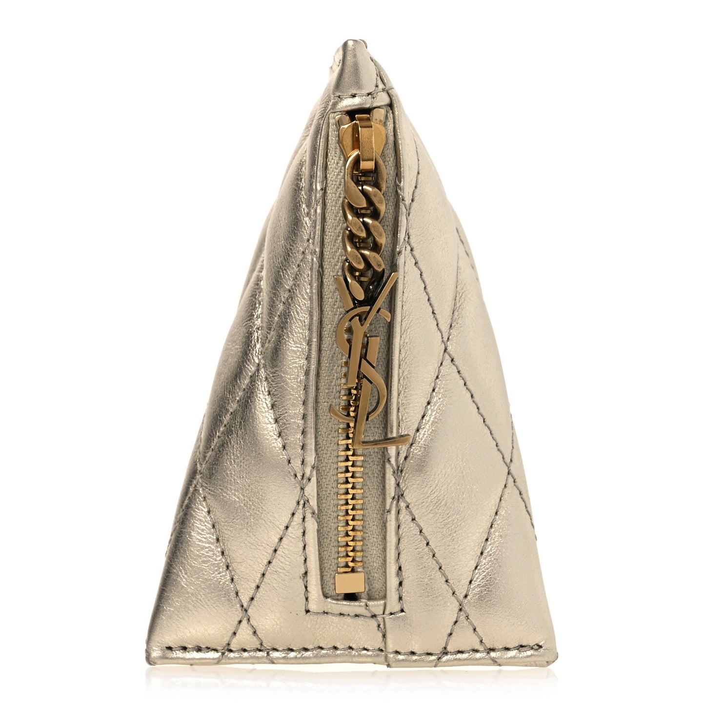 Metallic Calfskin Berlingo Bag Charm Platino