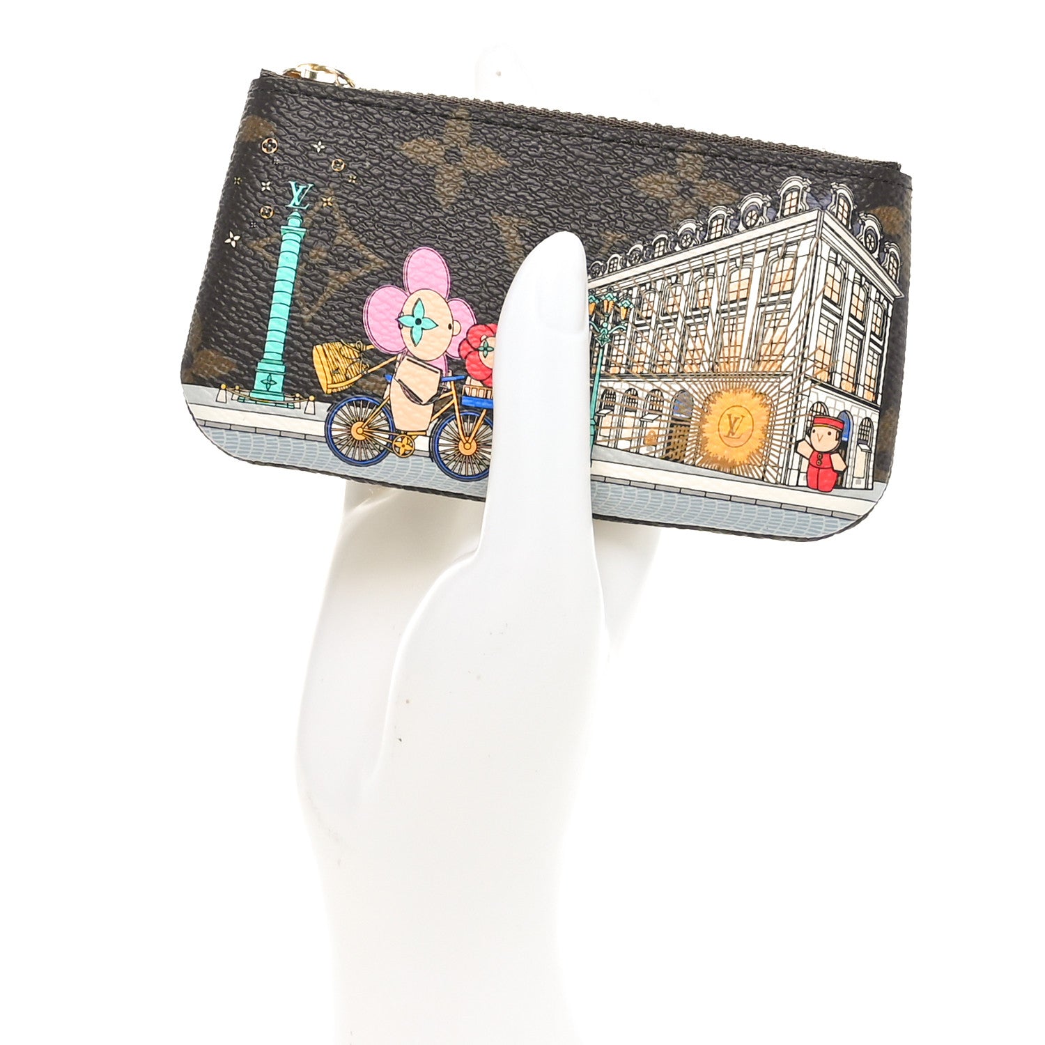 Louis Vuitton Monogram 2022 Christmas Animation Paris Key Pouch Pink 2 of 7