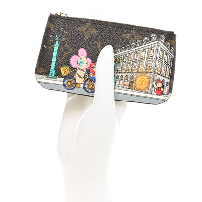 Louis Vuitton Monogram 2022 Christmas Animation Paris Key Pouch Pink 2 of 7