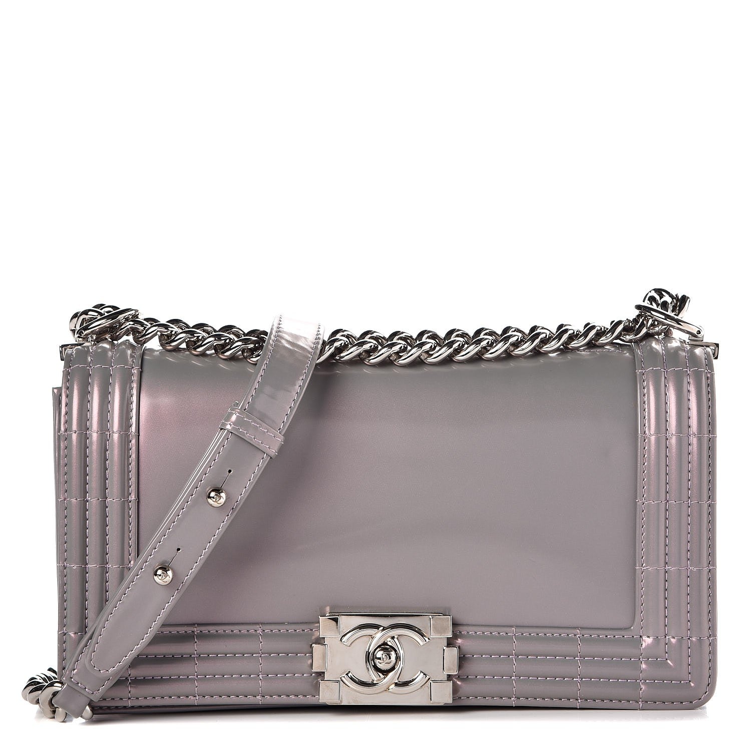 Chanel Iridescent Glazed Calfskin Medium Boy Flap Light Purple 1 of 7