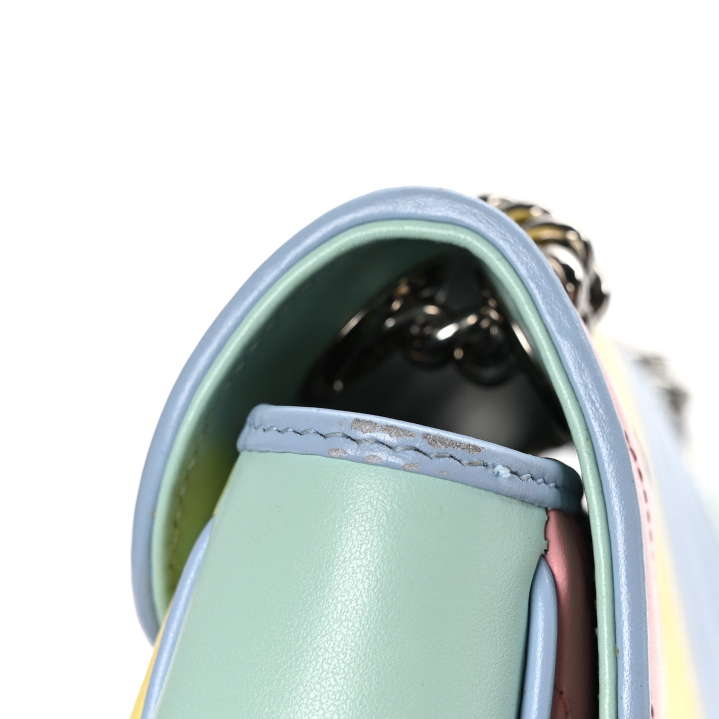 Calfskin Matelasse Diagonal Small GG Marmont Shoulder Bag Multicolor Pastel