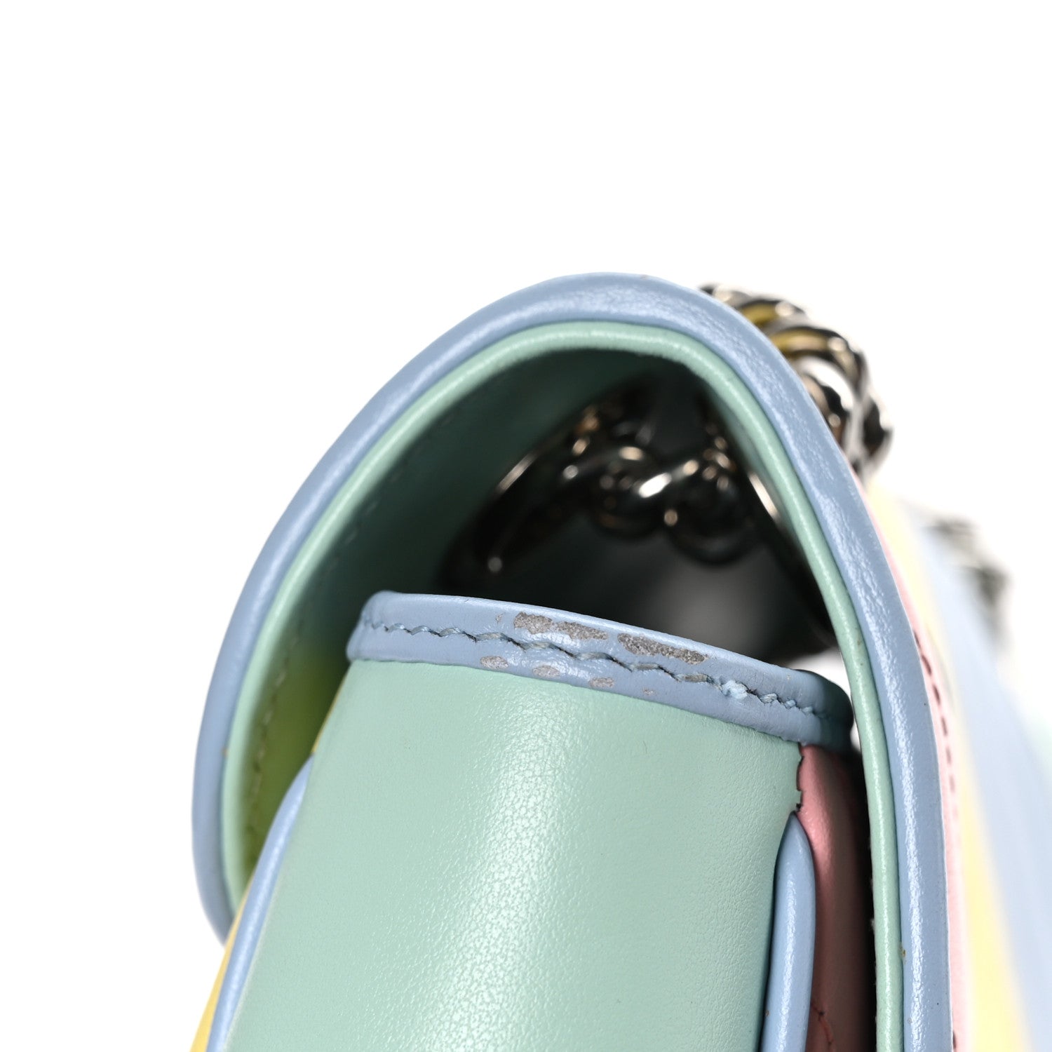 Gucci Calfskin Matelasse Diagonal Small GG Marmont Shoulder Bag Multicolor Pastel 11 of 11